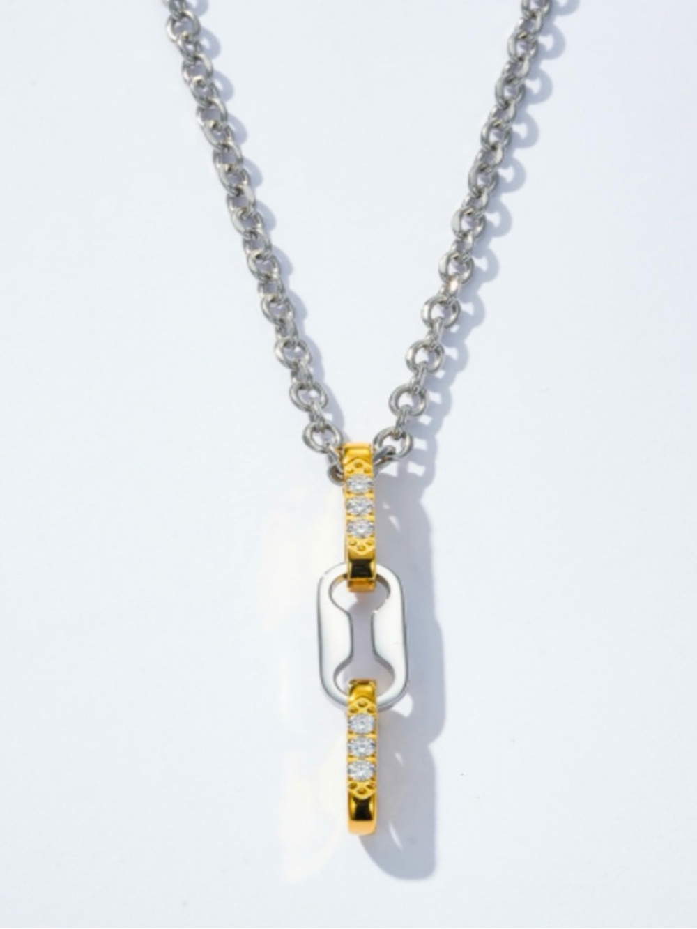 J10. Desperado Link Necklace - 18K Gold Plated - Mixed Metal - 18” - No Cancels